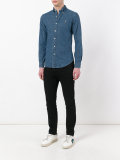 slim-fit denim shirt