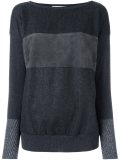 textured stripes fine knit jumper