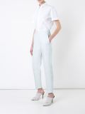 fold-up collar cropped shirt