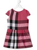 cap sleeve check dress