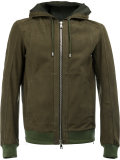 suede hooded jacket