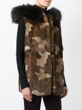 camouflage print gilet