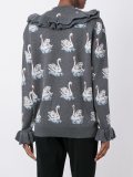 swan print knitted top