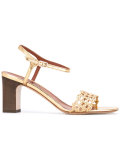 woven strap heeled sandals 