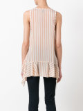 striped soft peplum vest