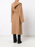 belted hooded coat