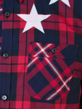 stars print checked shirt 