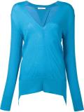 ribbed sleeves V-neck jumper