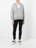 cropped marled detail sweatshirt