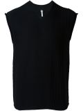 pleated panel sleeveless jumper