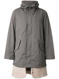 hem inset hooded coat