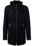 zipped shearling coat 