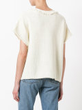lace-up knit T-shirt 