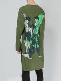 printed high-low hem top