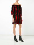 off-shoulder velvet dress