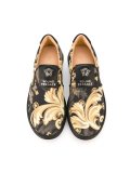 baroque print slip-on sneakers