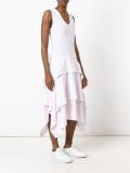 striped layered ruffled dress