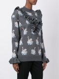swan print knitted top