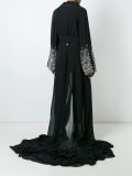 semi sheer sequined sleeve oversized coat