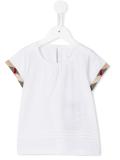 check and pleat detail T-shirt