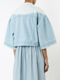 flared-sleeve denim jacket