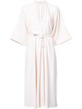 'Stretch Crepe V-neck Belted' dress
