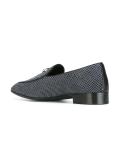buckle detail dots print loafers