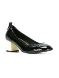 transparent block heel pumps