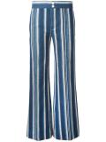 striped flared trousers
