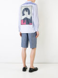 back print button-down shirt