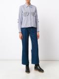 striped ruffled detailing shirt