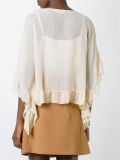 sheer frill trim blouse