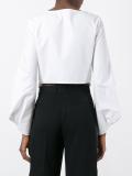 cropped ruffle sleeved top