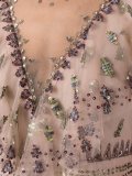 ruffled embellished tulle gown