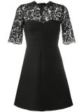lace and crepe mini dress