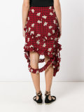 checked asymmetric midi skirt