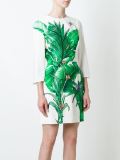 芭蕉叶印花连衣裙