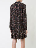pleated floral print dress