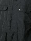 grid print midi parka