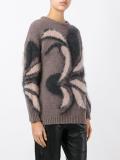 patterned round neck jumper