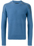 crew neck zipped jumper 