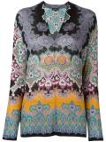printed v-neck top 