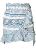 ruffled wrap mini skirt 
