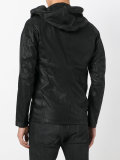 hooded leather jacket