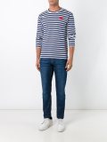 striped crew neck sweatshirt