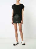zipped laterals leather skirt