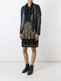 snake print effect pleated skirt