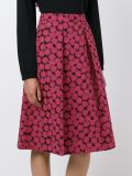 leaf print A-line skirt 