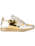 metallic lace-up sneakers