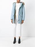 zipped hooded coat